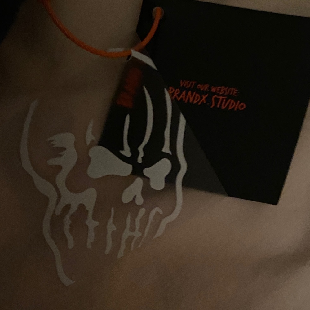 Acrylic Skull Tag with Black Brand Card